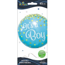 Кулька повітр. фольгована "party it's a boy" 45см №835226/Pelican/(5)
