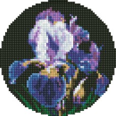 Набір з алмазною мозаїкою "Ніжні іриси" на круглому підрамнику d19см №AM-R7924/Ідейка/