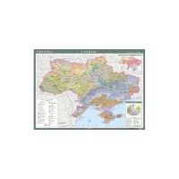 Карта "України" грунти,картон,планка 1:1000000,149х107см/Картографія/
