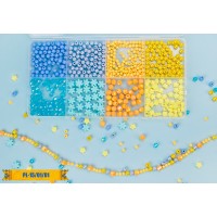 Бісер,великі намистини,патріотичні кольори,бісер,в кор-ці,14,5х28,4х1,8см №PL-15/01/01КІ