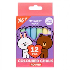 Крейда кольор. "Yes" №400516 12шт круг. Line Friends(24)(144)