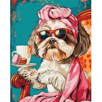 Картини по номерах акрил. "Грайливе ші-тсу" 40х50см №KHO66611/Ідейка/