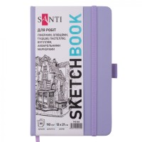 Скетчбук 80/110 А5 тв.обкл. PU, фіолетовий №743183/Santi/(10)