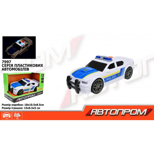 Машина "Автопром" на бат-ці,звук.світ.,в кор-ці 18х10,5х8,5см №7997(48) КІ