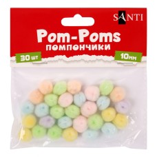 Набір для декорування "Santi" Помпони d-10мм 30шт пастель №955452(12)