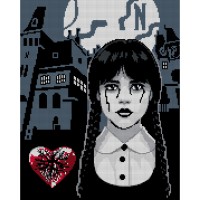 Алмазна мозаїка "Santi" Wednesday. Secrets of Nevermore 40х50см,на підрамнику №955322