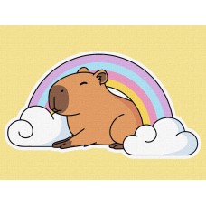 Картини по номерах акрил. для дітей "Капібара веселка" 30х40см №KHO6747/Ідейка/