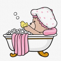 Картини по номерах акрил. для дітей "Веселе купання" 25х25см №KHO6141/Ідейка/