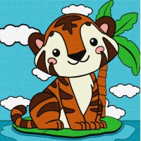 Картини по номерах акрил. для дітей "Миле тигреня" 25х25см №KHO9068/Ідейка/