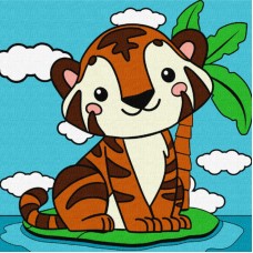 Картини по номерах акрил. для дітей "Миле тигреня" 25х25см №KHO9068/Ідейка/