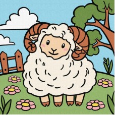 Картини по номерах акрил. для дітей "Баранчик"" 25х25см №KHO9075/Ідейка/