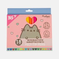 Фломастери "Yes" 18кольор. "Pusheen" амортизуючі №650583(12)(192)