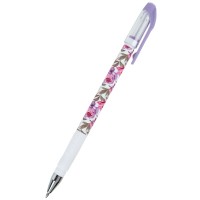 Ручка кульк. "Axent" №AB1049-43-A Floral White синя(24)(288)
