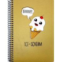 Блокнот пруж. А5 96арк. кліт. карт. "Student" крафт,лаз. висічка №A5-SC-096-6137K/Школярик