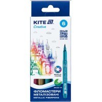 Фломастери-пензлики "Kite" 6кольор. Creative метал. №K-1149(12)(24)(192)
