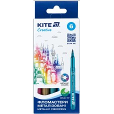 Фломастери-пензлики "Kite" 6кольор. Creative метал. №K-1149(12)(24)(192)