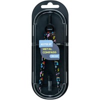 Циркуль "Kite" метал. з принтом,+грифель,чорний у футлярі №K24-415-3(12)