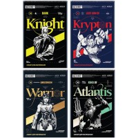 Зошит для малюв. на пруж. 30/100 А4 "DC" УФ лак + глітер №DC24-243/Kite/(12)(96)