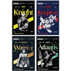 Зошит для малюв. на пруж. 30/100 А4 "DC" УФ лак + глітер №DC24-243/Kite/(12)(96)