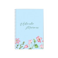Блокнот пруж. бок. А5 80арк. кліт. "Watercolor Memories" №O27152/Optima/(5)(50)