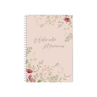 Блокнот пруж. бок. А5 80арк. кліт. "Watercolor Memories" №O27155/Optima/(5)(46)