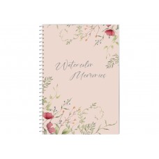 Блокнот пруж. бок. А5 80арк. кліт. "Watercolor Memories" №O27155/Optima/(5)(46)
