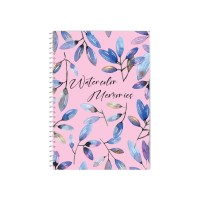 Блокнот пруж. бок. А5 80арк. кліт. "Watercolor Memories" №O27156/Optima/(5)(46)