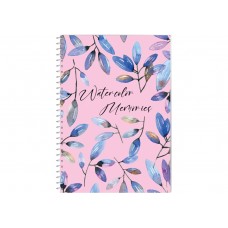 Блокнот пруж. бок. А5 80арк. кліт. "Watercolor Memories" №O27156/Optima/(5)(46)