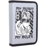 Пенал 1від., б/н,на блиск. сірий №KJ7083/Мандарин/