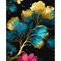 Картини по номерах "Золоті пелюстки" 40х50см, поталь №955284/Santi/