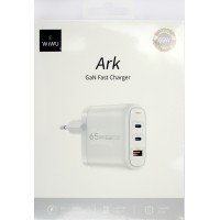 Зарядн.прист.WIWU №Wi-U024 USB+2Type-C 3А 65W ArkQC+PD GaNFastCharger шв.зар.white/Breidon
