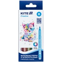 Фломастери "Kite" 6кольор. Creative з блискітками №K-1148(12)(144)
