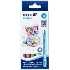 Фломастери "Kite" 6кольор. Creative з блискітками №K-1148(12)(144)