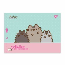 Альбом для малюв. на скобі 12/100 А4 з перфор. Pusheen №130588/Yes/(8)(192)