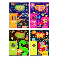 Набір для творч. "Coloring Fun" розмальовка з олівцями на пружині мікс №НТ-39/Апельсин/(8)
