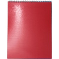 Блокнот пруж. верх. А5 48арк. кліт. пласт. "Economix" червоний №E20231-03(5)(80)