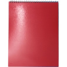 Блокнот пруж. верх. А5 48арк. кліт. пласт. "Economix" червоний №E20231-03(5)(80)