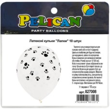 Набір кульок повітр. латексних 12"/30см "Лапи" 10шт №827008/Pelican/(5)
