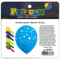 Набір кульок повітр. латексних 12"/30см "Зірочки" 10шт №827013/Pelican/(5)