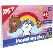 Пластилін "Yes" Line Friends 24 кольор. 480гр №540683(14)