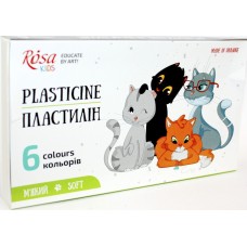 Пластилін "ROSA Kids" Cats 6кольор. зі стеком,96гр №302101(15)