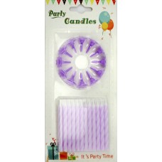 Свічка в торт 24шт+12підсв. бузкові №E24/1185(24)(288)