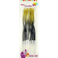 Свічка в торт 12шт+12підсв. "Спіральні" чорно-золота №A6/7025/7028(24)