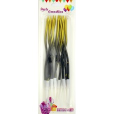 Свічка в торт 12шт+12підсв. "Спіральні" чорно-золота №A6/7025/7028(24)