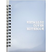 Блокнот пруж. А6 60арк. кліт. пласт. обкл. металік,блакитний №О25945(5)(50)