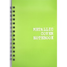 Блокнот пруж. А6 60арк. кліт. пласт. обкл. металік,зелений №О25946(5)(50)