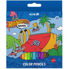 Олівці кольор. 24 кольор. "Kite" №HW25-055-2 Hot Wheels (6)(120)