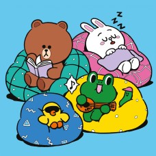 Картини по номерах "Лайн Френдс.Браун,Саллі,Коні та Леонард" 25х25см №955370/Santi/(