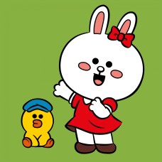 Картини по номерах "Лайн Френдс. Коні та Саллі" 25х25см,полотно кольорове №955016/Santi/