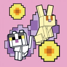 Картини по номерах "Майнкрафт. Кролик та котик" 25х25см №955470/Santi/(30)